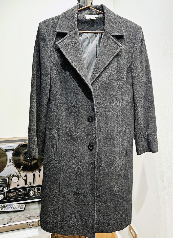 Vintage Table Eight Wool Blend Ladies Coat Size 12 w Concealed Pockets Winter 