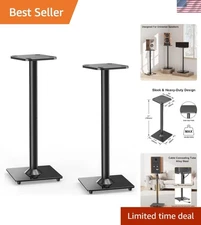 Sturdy 2-Pack Speaker Stands with Cable Management - Enhancing Home Theaters