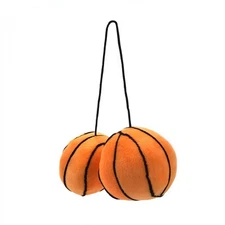 Fuzzy Hanging Rearview Mirror Basketballs - Pair VPAFB004 vintage parts usa  
