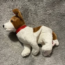 Ty Beanie Baby Kippy Retired Plush Dog White Brown Red Collar