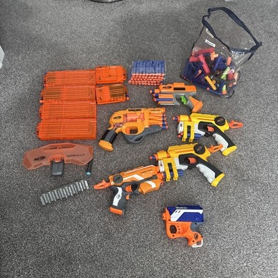 Nerf Mega Konvolut 5 Waffen LADUNGEN Kugeln Darts 6 Magazine Aufsätze 