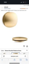 Kohler Pureflo Rotary Turn Bath Drain Trim Brushed Brass T27391-2mb