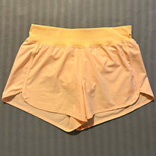 Reebok Women s Peach Knit Polyester Blend Athletic Shorts M Solid Drawstring