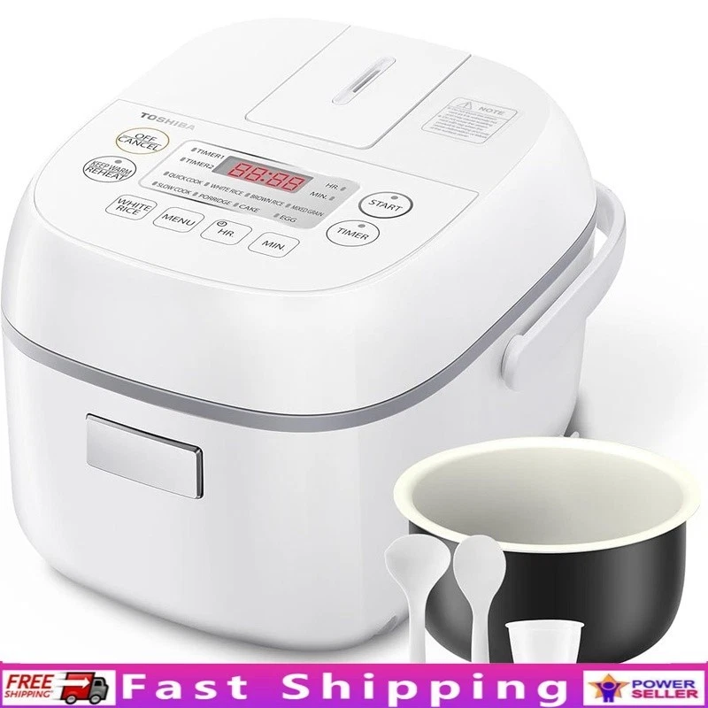 Multi-Function Electric Rice Cooker 3 Cup Fuzzy Logic 8 Cooking Modes Easy Clean