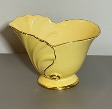 Vintage Carlton Ware Sugar Bowl Pale Yellow Acanthus Leaf Art Deco 1930s England