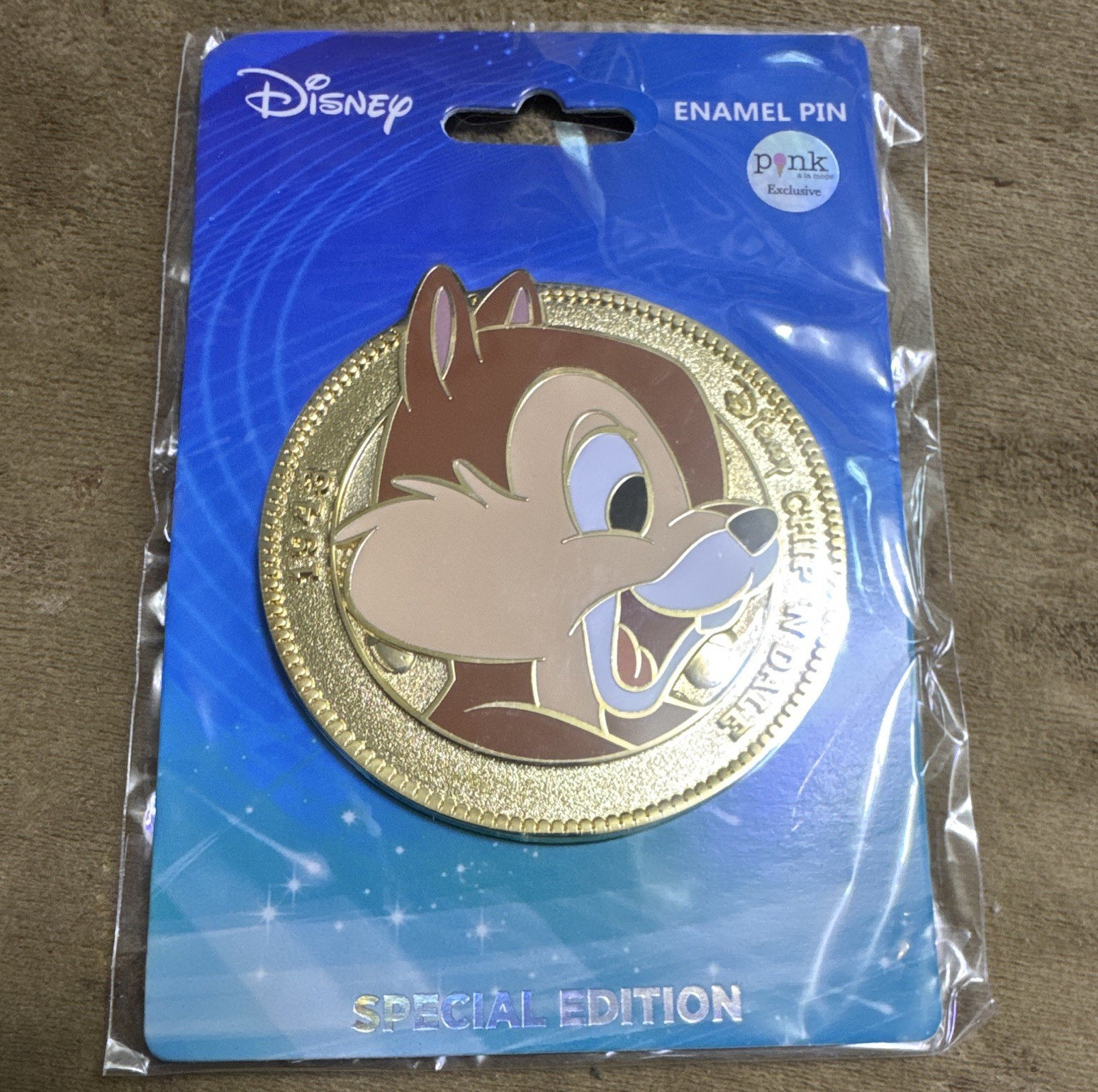 Disney Chip Single Enamel Pin Special Edition Pink Exclusive #83531