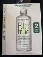 2pk Biotrue Hydration Plus Contact Lens Solution, Multi-Purpose, 10oz Exp 10/26