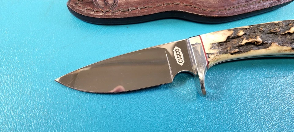 Custom Chuck Syslo Custom Knife Dagger Stag Horn + Sheath Omaha NE  TR539 - Image 4 of 4