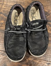 Hey Dude Youth Wally Slip On Shoes Navy Camo Size Y2-L3