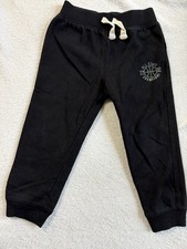 The Children's Place Boys Black Sweatpants Drawstring Elastic Waist Knit Casual