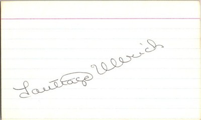-Sandy Ullrich- (d.2001) Signed/Autograph/Auto Index Card Washington Nationals
