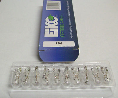 Eiko 194 Mini Indicator Glass Lamp Bulbs 10 Pack 12V-14V