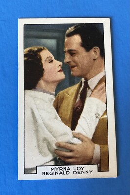 1935 MYRNA LOY & REGINALD DENNY #22 Gallaher FILM PARTNERS Vintage Tobacco Card