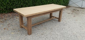 Table De Ferme En Chene Massif Bois Brut Ebay