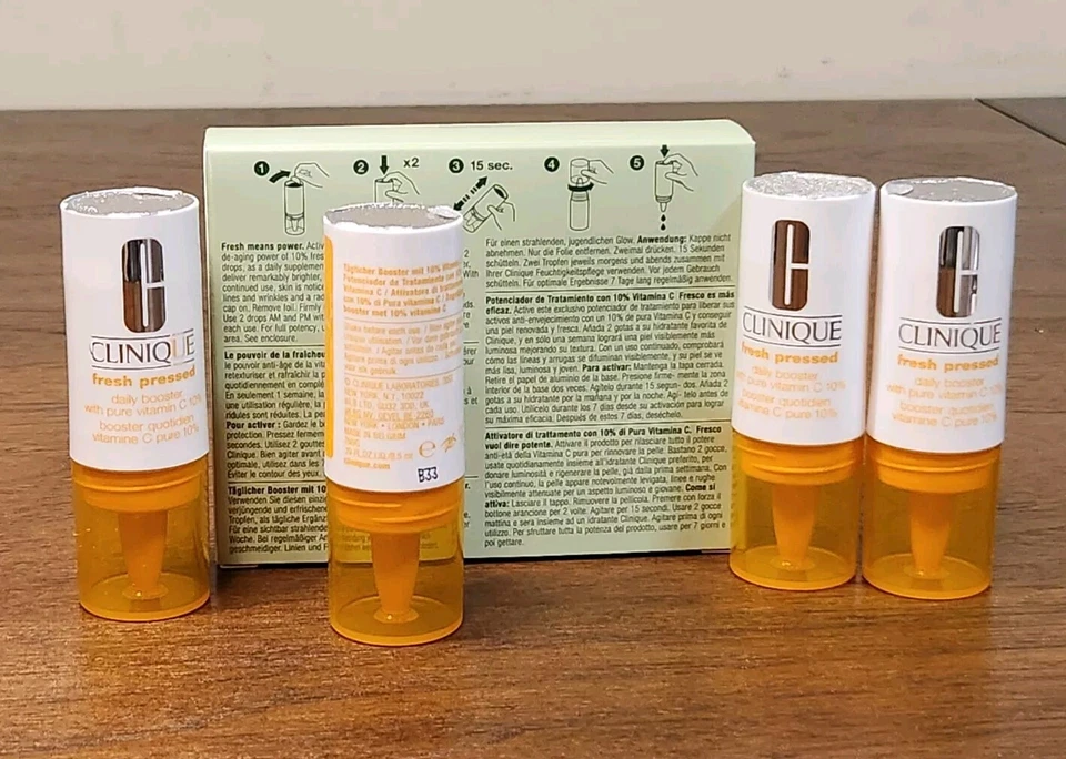 Clinique Fresh Pressed Daily Booster With Pure Vitamin C 10% - Set Of 4 Boosters - Image 2 of 4