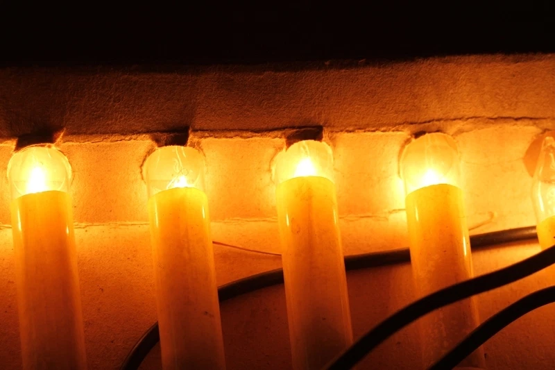 Alte DDR Lichterkette Beleuchtung Kerzen Außenbeleuchtung Weihnachten Lichtkette - Bild 3 von 3