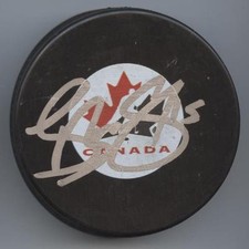 SHANE BOWERS SIGNED TEAM CANADA HOCKEY PUCK w/ COA