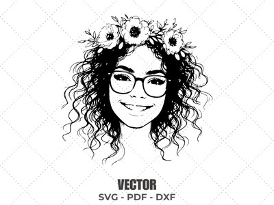 Woman Portrait Sketch, Printable, Vector, SVG, PNG for Canvas, Mug, Bag, T-shirt
