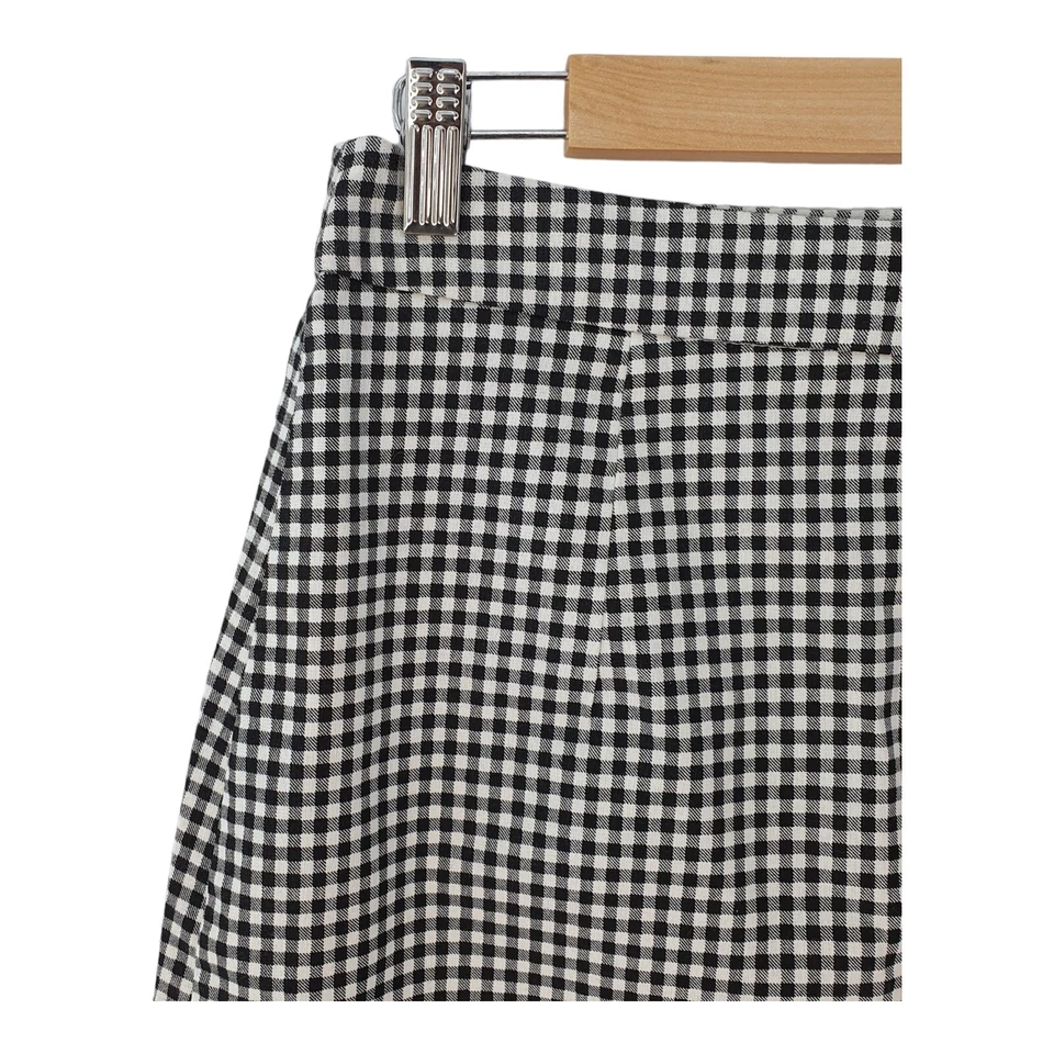 Missguided Mujer Gingham Mini Falda Negro Blanco Cuadros Volantes Delantero Talla 12 Foto 3 de 4