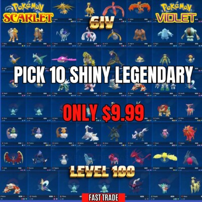 Pokemon Scarlet And Violet  -   Shiny Legendary Pokemon   PACK OF 10  