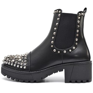 chelsea boots damen schwarz nieten