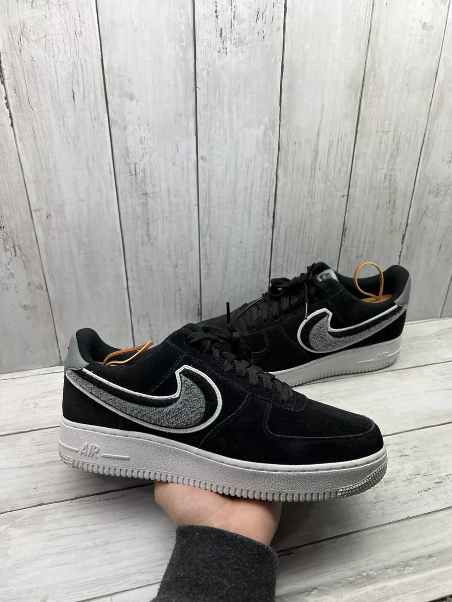 Nike Sample Air Force 1 '07 LV8 Men Chenille Black Cool Grey 823511  014 Size 9