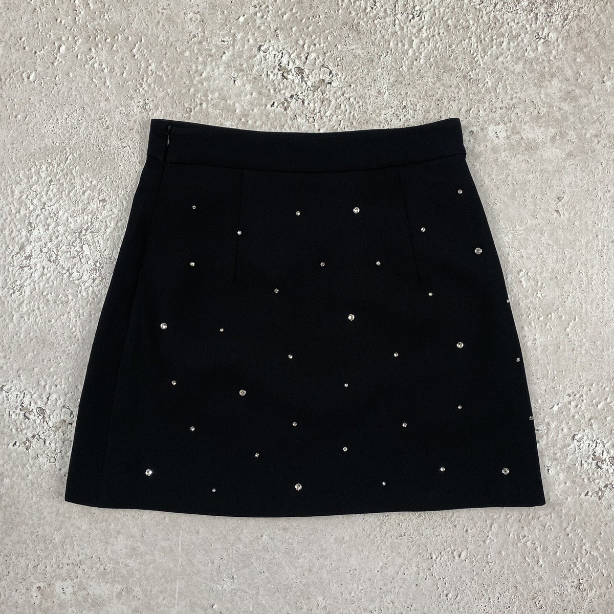 miu miu  ツイードスカート　プラダ Miu Miu By Prada 2020 Sexy Rhinestone Black Skirt Glitter