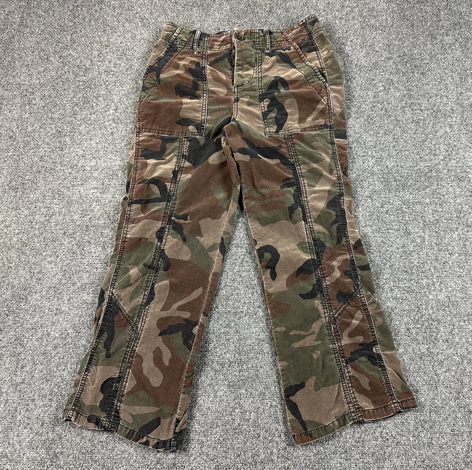 Pantalones de pana marrakech para mujer camuflados talla 2/26 abotonados 27X24 recortados Foto 2 de 4