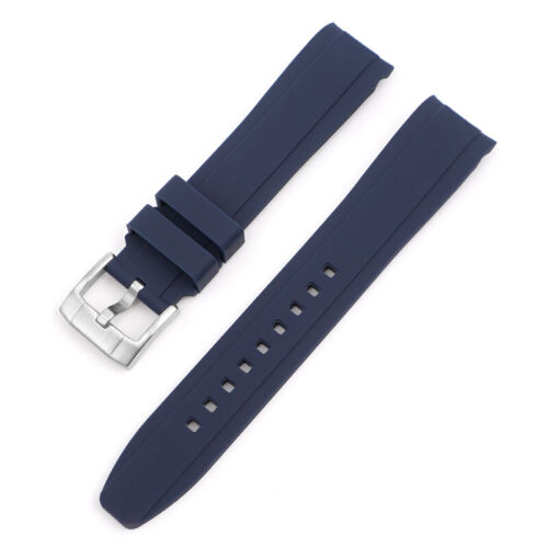 Curved End Silicone Bracelet Rubber Watch Strap Band 18 20 21 22 24mm Replace - Picture 24 of 29