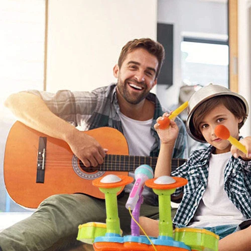 Kids Toddler First Drum Kit With Mic & Instrument CHILDREN MUSICAL TOY SET GIFTS - Picture 14 of 14