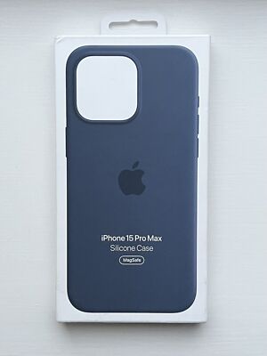 Apple Silikon Case mit MagSafe für iPhone 15 Pro Max - Sturmblau