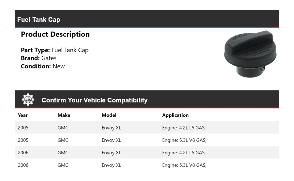For 2005-2006 GMC Envoy XL Fuel Tank Cap Gates - Image 2 of 4