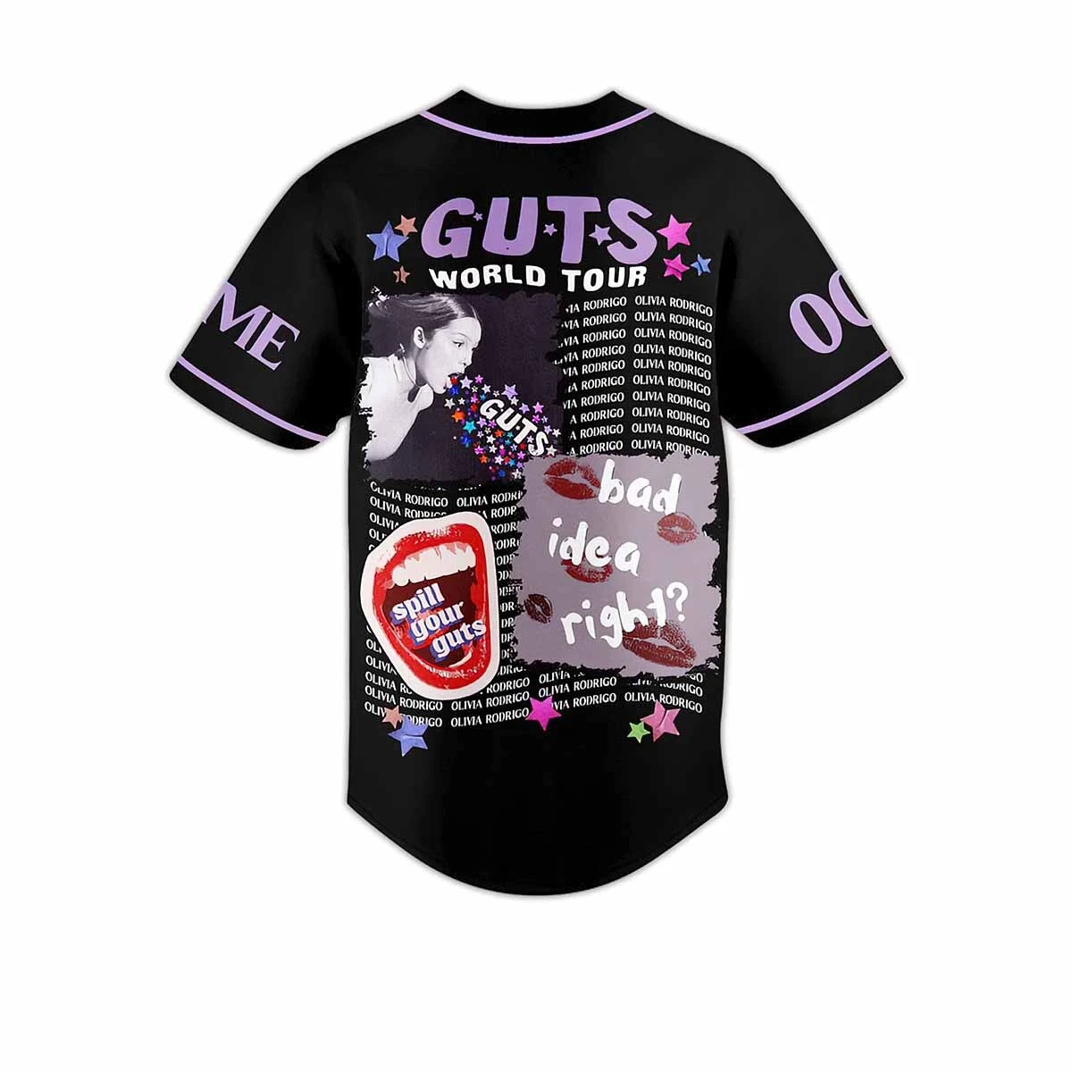 Olivia Rodrigo Guts World Tour Custom Baseball Jersey