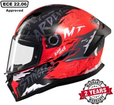 MT STINGER 2 FULL FACE ECE22.06 DOT MOTORCYCLE HELMET ARDENT RED