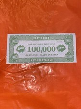 Play Money Banknote 100.000 Dollars Combine Shipping 📬