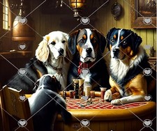 POKER PLAYING DOGS  2 COMPUTER MOUSE PAD 9 x 7