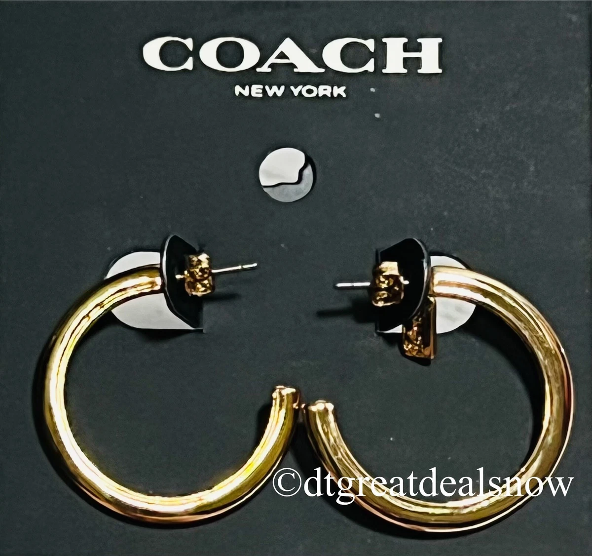 Coach gold hoop earrings clearance