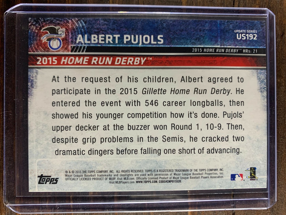 Albert Pujols Baseball Card #US192 Topps HR Derby MLB HOF Los