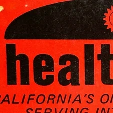 Vintage c1960's-75 Used Matchbook Healthfare Gourmet Restaurant California
