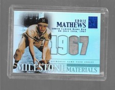 2002 Topps Tribute - EDDIE MATHEWS - Season Blue Milestone Materials Jersey #/67