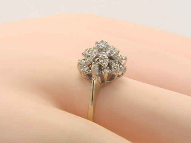 Vintage 14K White Gold 1950's Natural .50ctw Diamond Ring Size