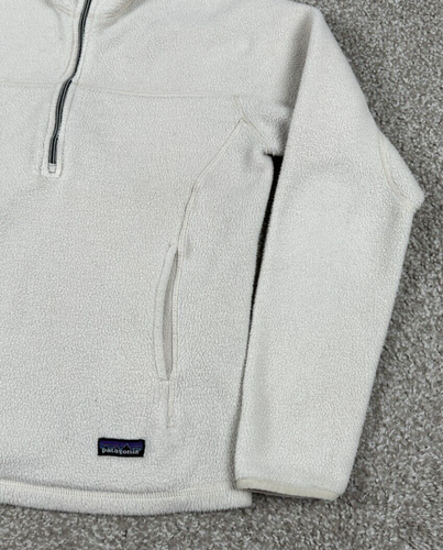Vintage Patagonia Jacke Damen Large weiß 1/4 Zip Synchilla Fleece Langarm 90er - Bild 3 von 9