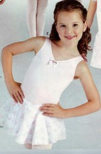 Ballet Class wear Leotard attached skirt pink pinched front rosette trim Lge/Xlg