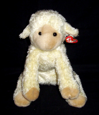 Ty Beanie Buddy Buddies Meekins Lamb Sheep Cream Tan Plush Stuffed Animal 2005