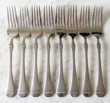 Obsidian Oneida Indonesia Stainless 8 inch Set of 8 Dinner Forks