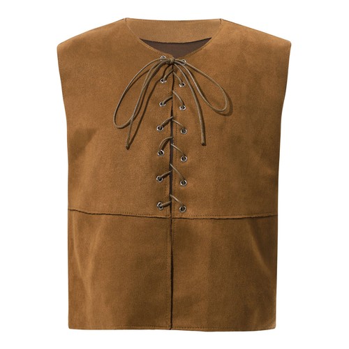 UK Kid Boy/Girls Medieval Pirate Vest Halloween Steampunk Renaissance Waistcoat - Picture 20 of 53