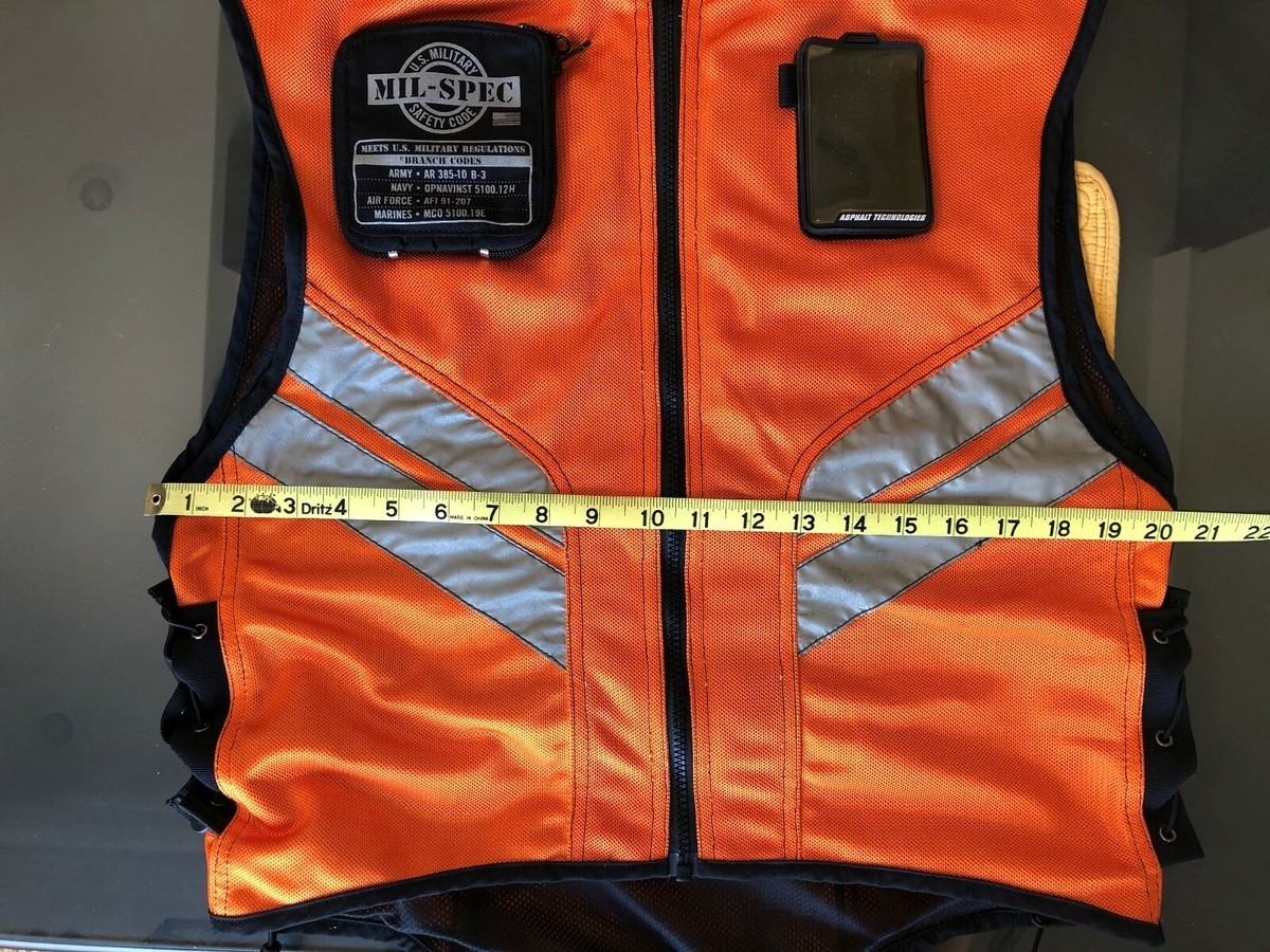 ICON Mil-Spec Reflective Motorcycle Riding Vest Orange SUPER