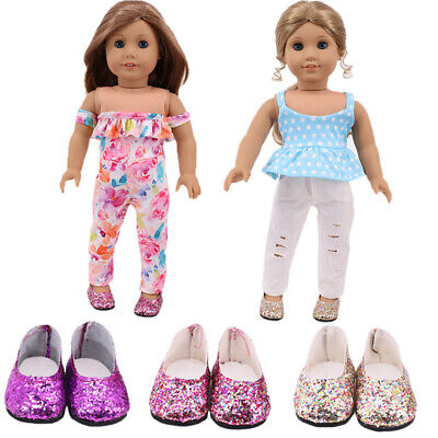 Hot Handmade Accessories Fits 18"Inch American Girl Doll Clothes Dress＋Shoe 