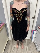 VTG Jessica McClintock Gunne Sax NWT Black Strapless Jeweled Dress Size 7/8