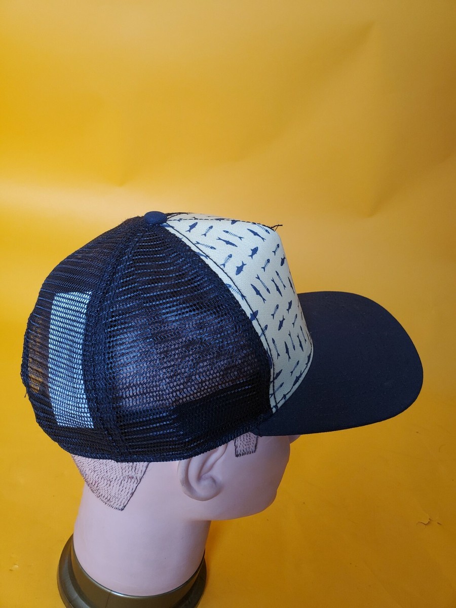 Prana Men mesh back casual adjustable hat cap - black, yellow OS fish pattern View 3